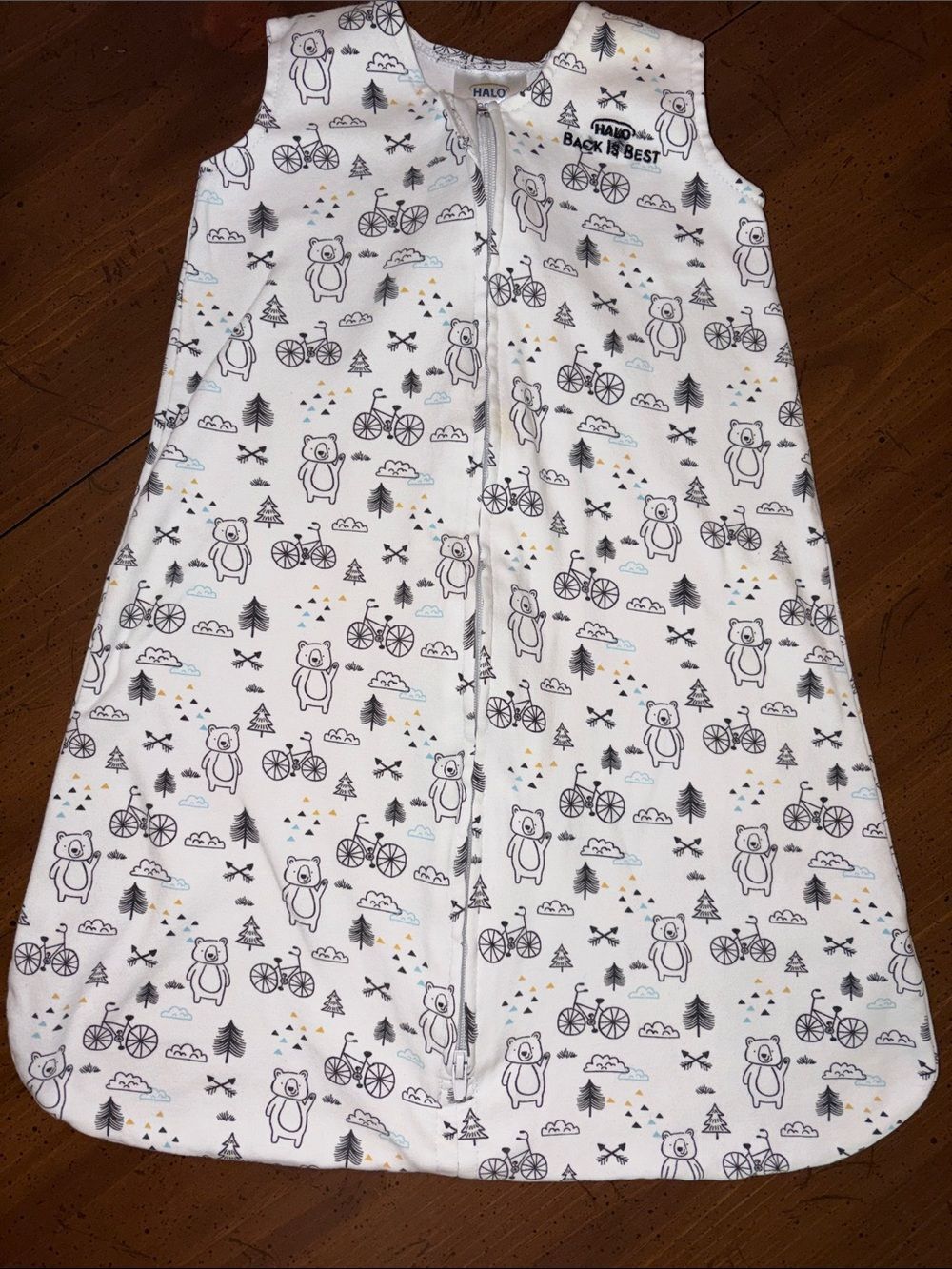 HALO “Bears & Bicycles” Cotton SleepSack. Sz Small 10-18Lbs
